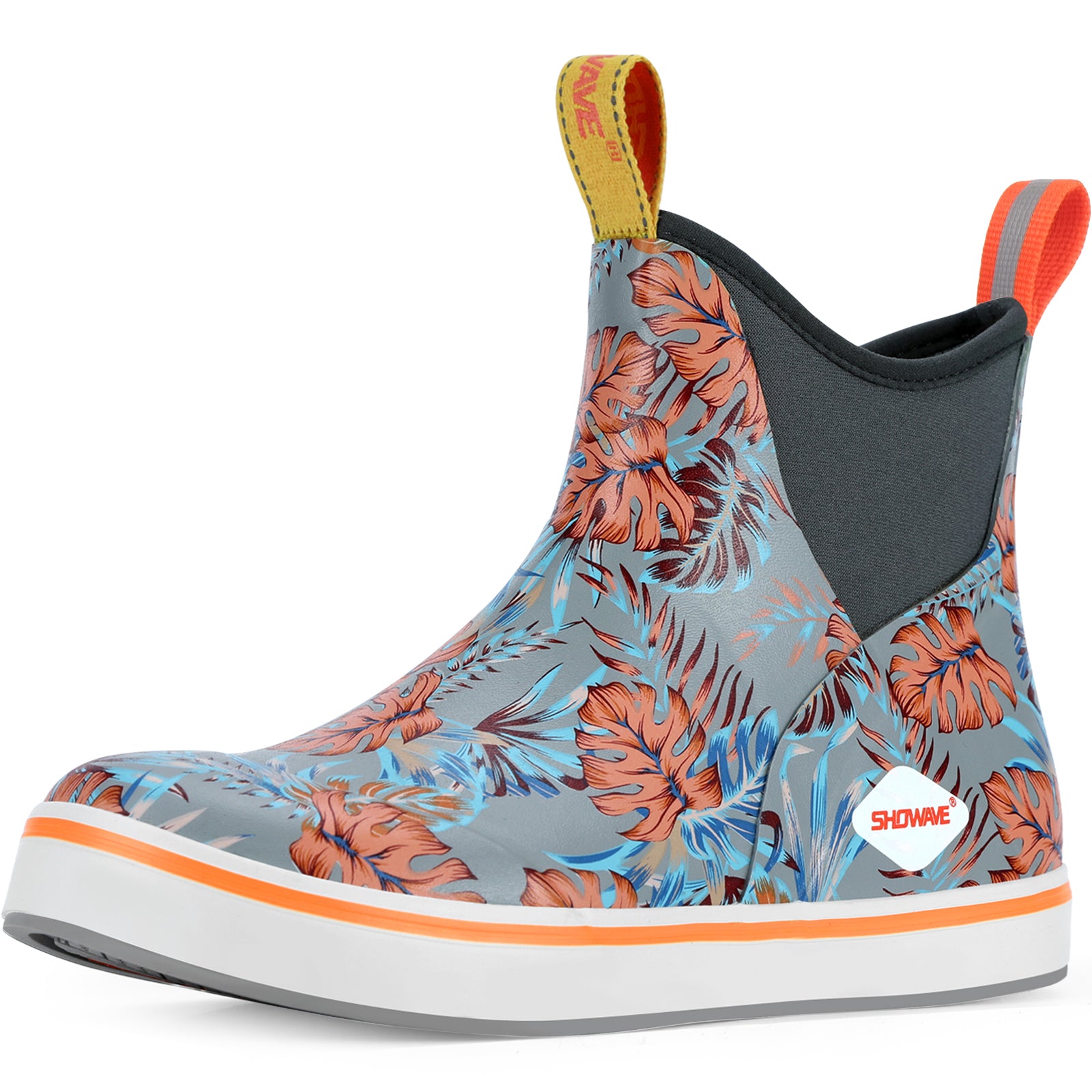 Showave Women's Waterproof Ankle Deck Boots – Non-Slip Rubber Rain Boots for Boating, Fishing & Gardening