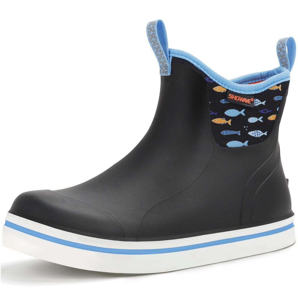 Showave Kids Ankle Rain Boots - Waterproof Lightweight Rubber Mud Booties for Boys & Girls