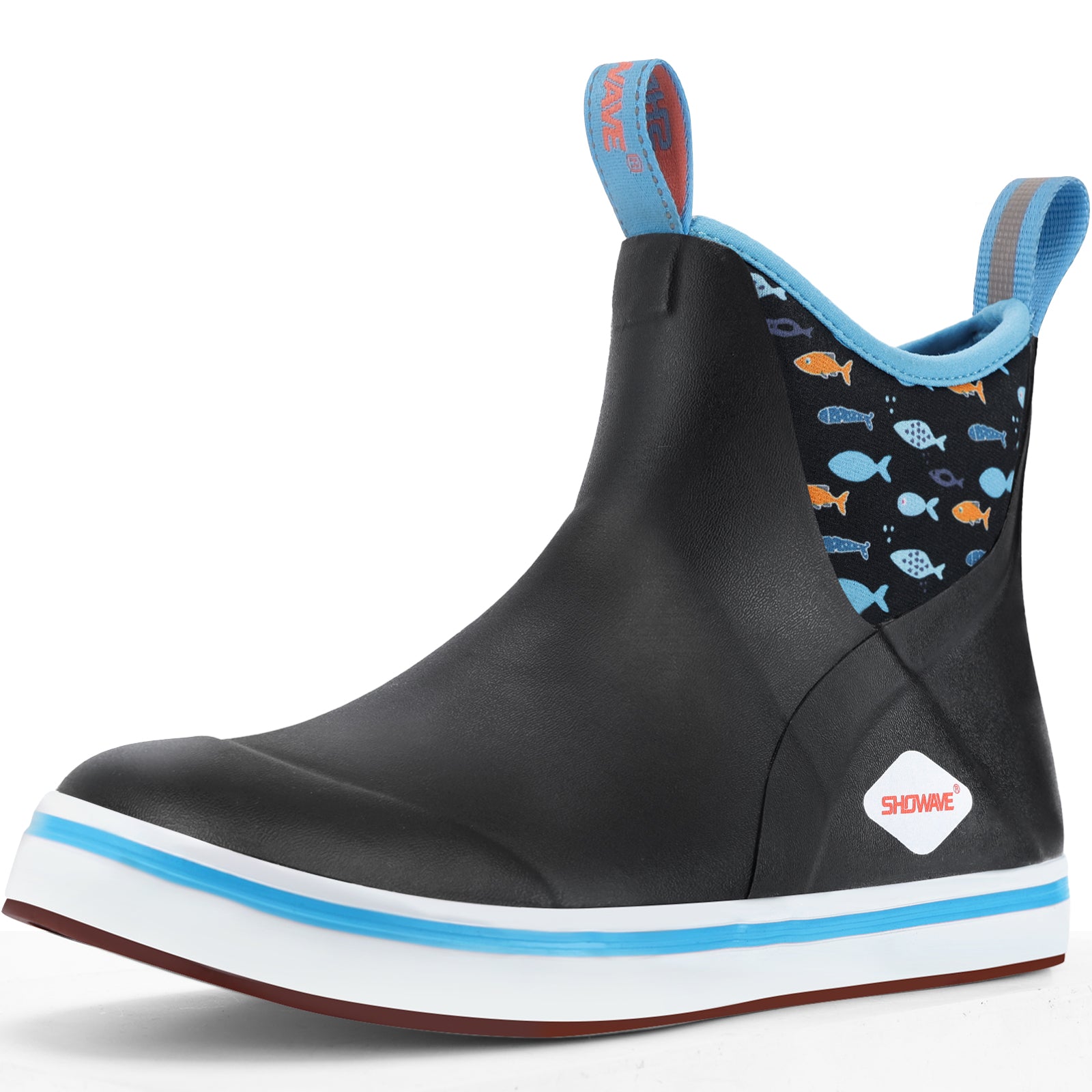 Showave Women's Waterproof Ankle Deck Boots – Non-Slip Rubber Rain Boots for Boating, Fishing & Gardening
