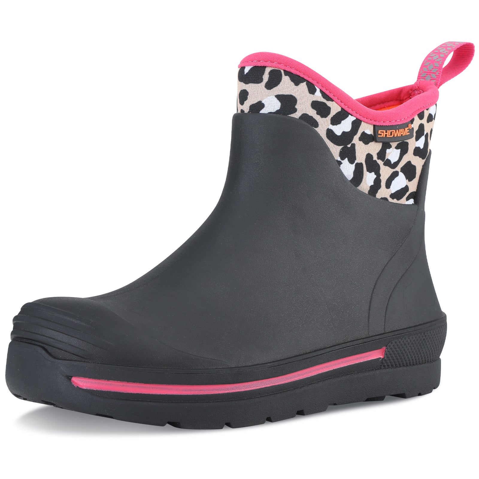 Showave Unisex-Child Ankle Rain Boots Kids Deck Boot Waterproof Lightweight Rubber Mud Booties for Boys Girls