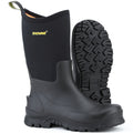 Showave Men's Rain Boots Mid Calf Mud Boot - Waterproof Insulated Rubber Boots for Gardening, Work & Outdoor