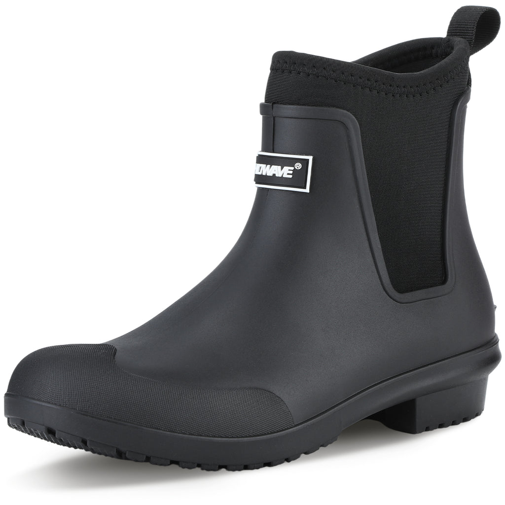 Showave Women's Ankle Rain Boots - Waterproof Short Rubber Chelsea Boot for Farming Fishing Outdoor