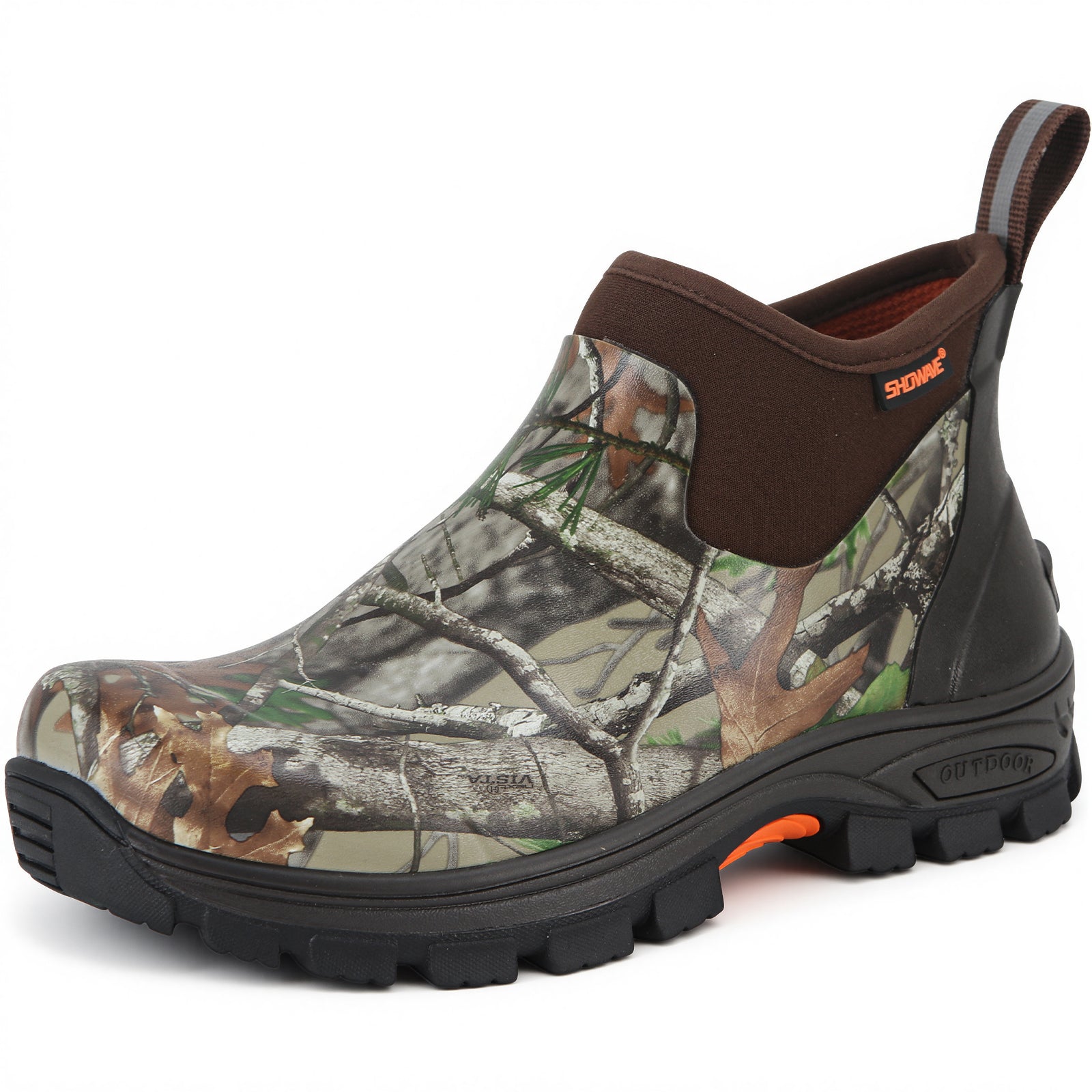 Showave Men's Excursion Ankle Rain Boots - Waterproof Rubber Mud Boot with Traction Lugs