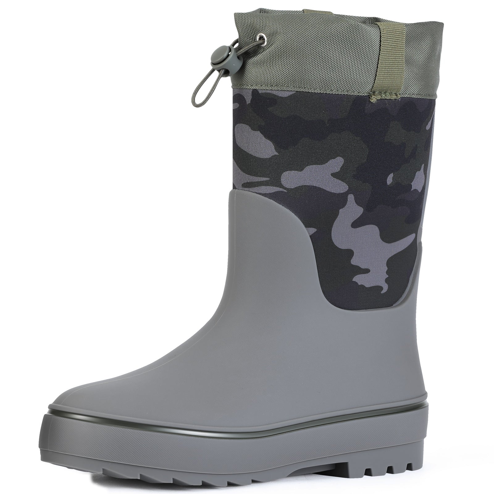Showave Kid's Rain Boots for Boys & Girls - Waterproof Durable Rubber Mid-Calf Mud Boots