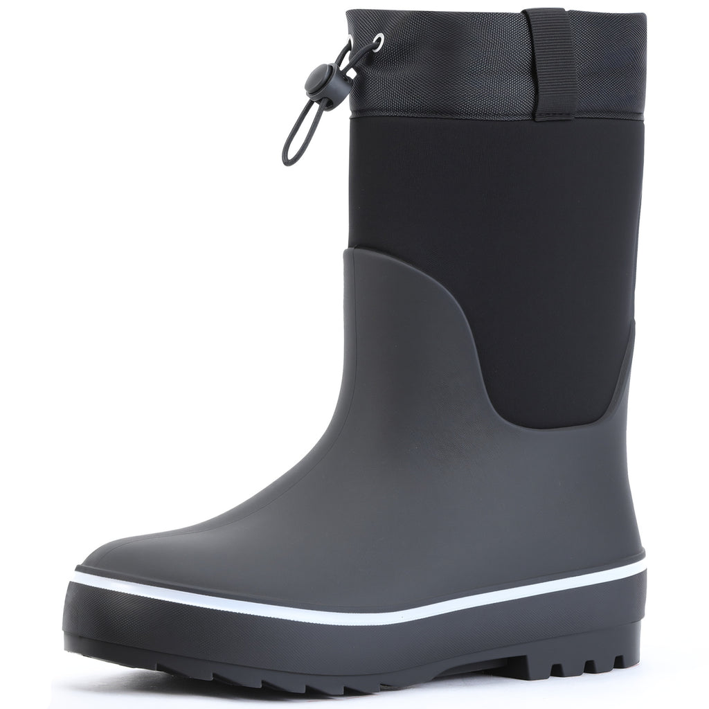 Showave Kid's Rain Boots for Boys & Girls - Waterproof Durable Rubber Mid-Calf Mud Boots