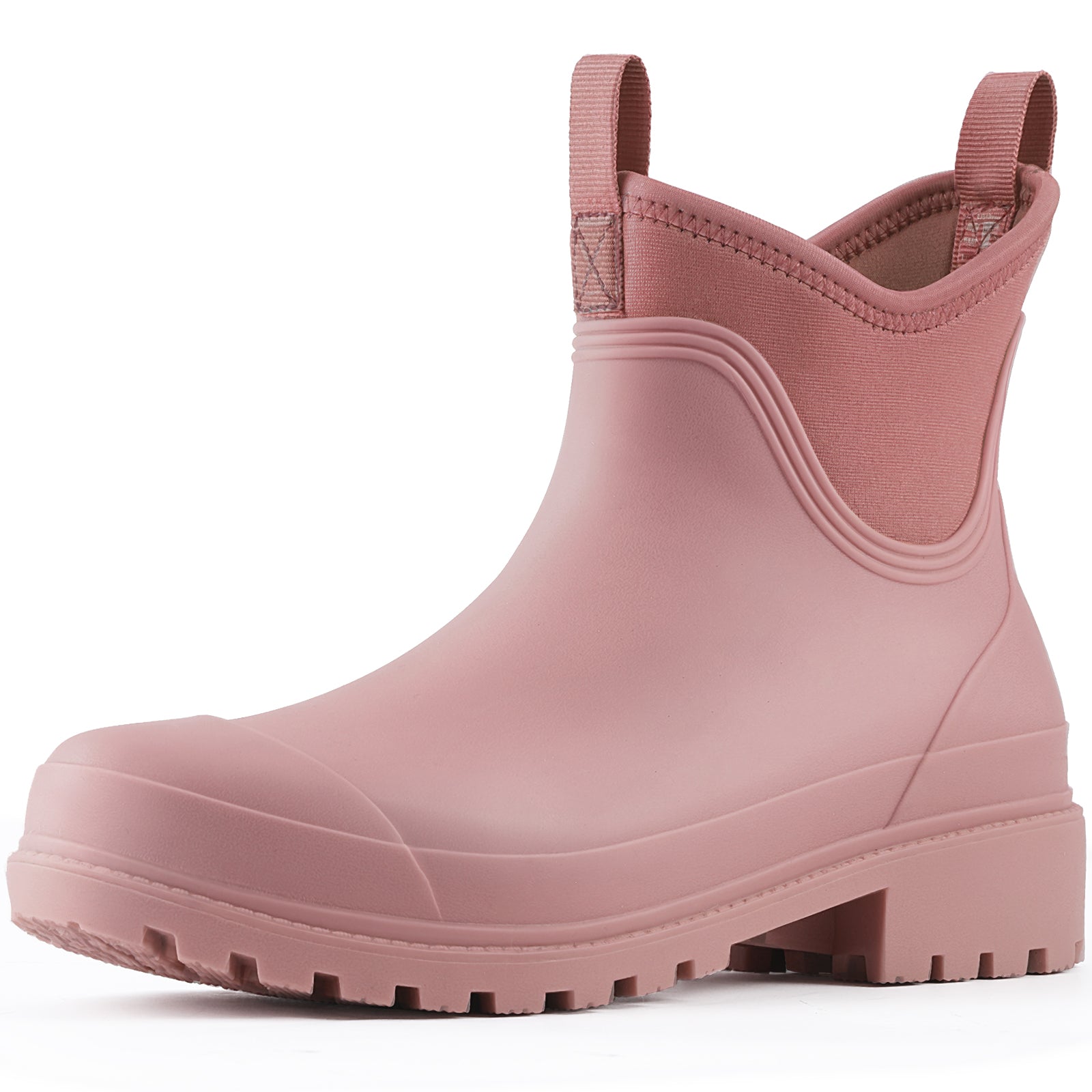 Showave Women's Waterproof Chelsea Ankle Rain Boots – Neoprene Lined Rubber Garden Boot for Everyday Wear