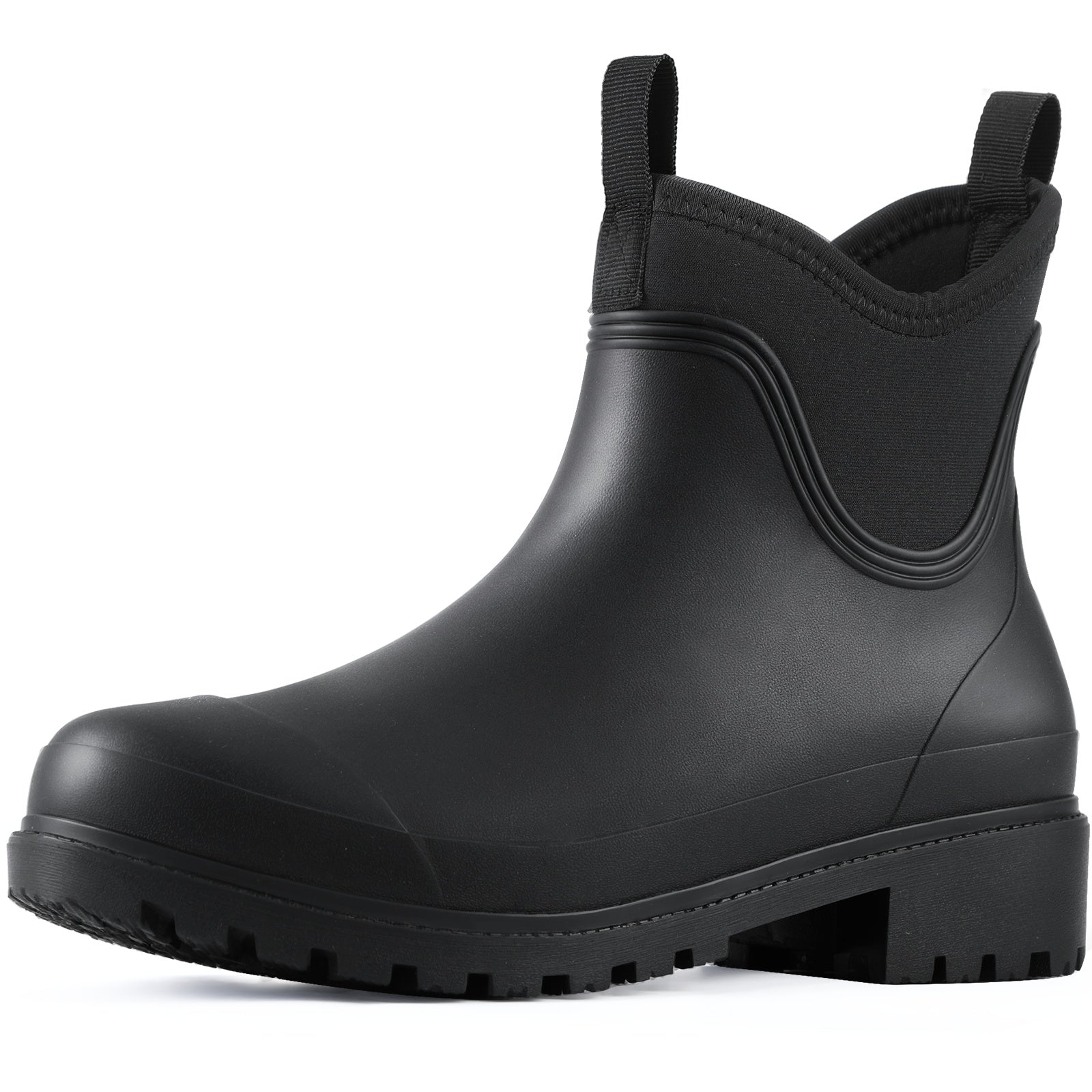 Showave Women's Waterproof Chelsea Ankle Rain Boots – Neoprene Lined Rubber Garden Boot for Everyday Wear