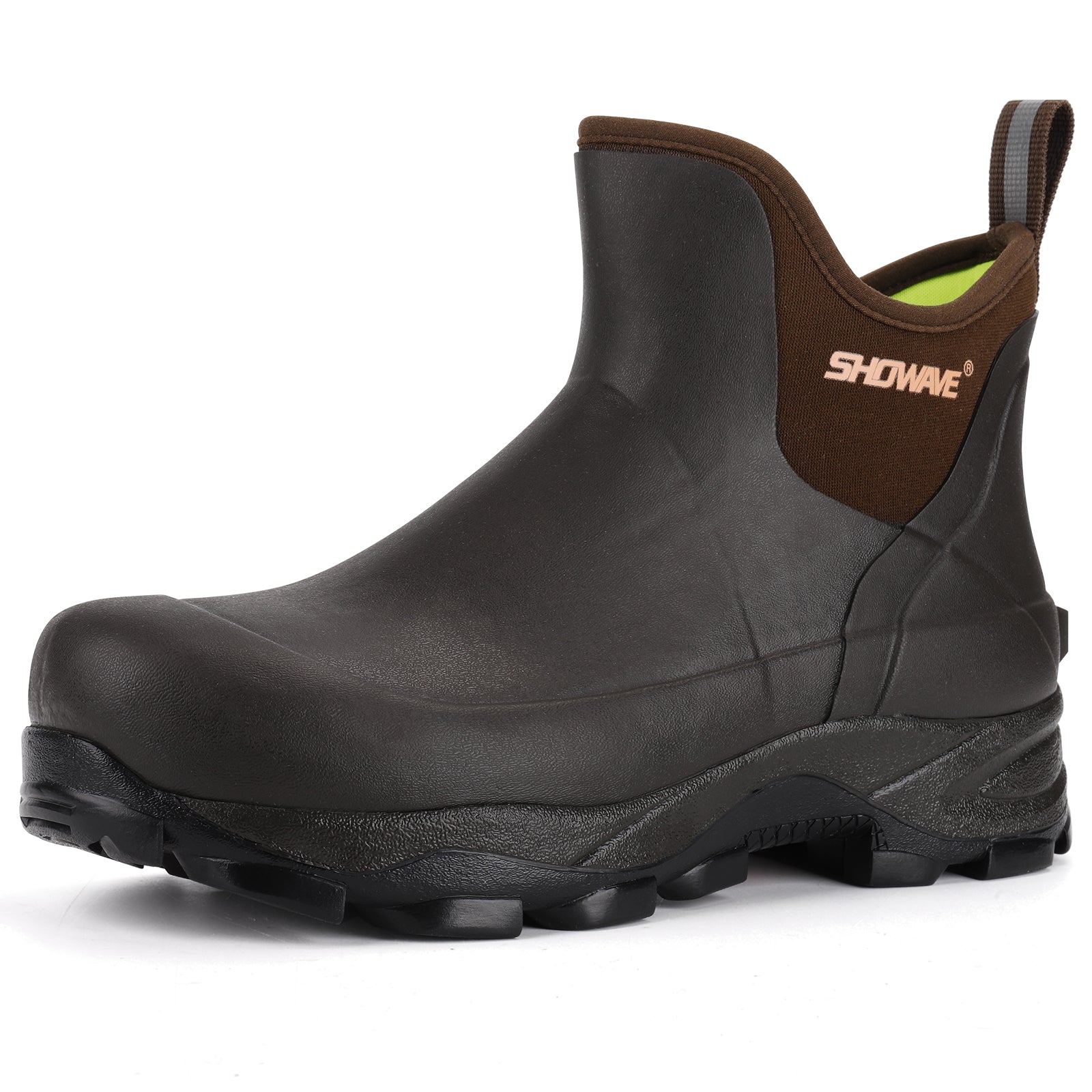Showave Men's Rubber Boots Waterproof Rain Footwear Durable Short Hunting Boots for Mud Gardening Yard and Chore Working