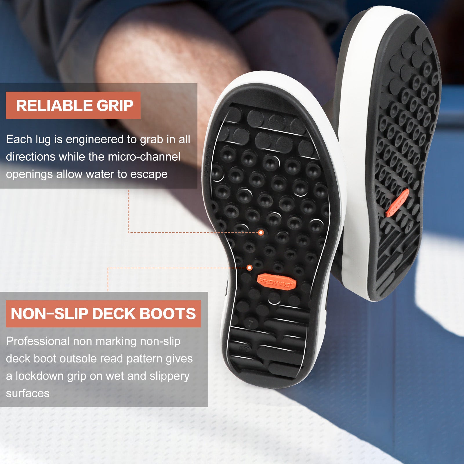 Showave Deck Boots for Men Ankle Rain Boots Men Insulated Rubber Boot Neoprene Mud Waterproof Boat Fishing Booties for Sailing Gardening