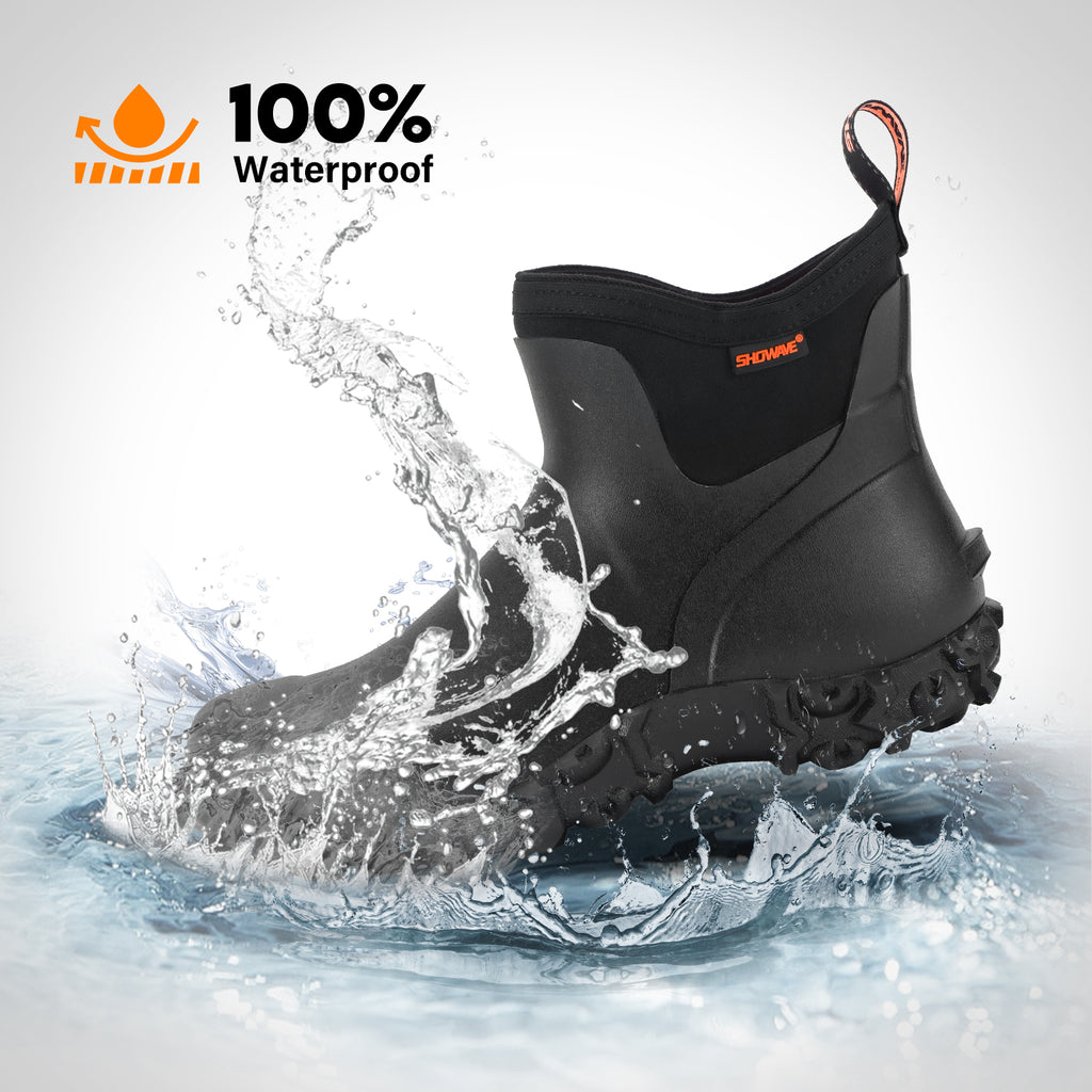 Showave Men's Waterproof Ankle Rain Boots