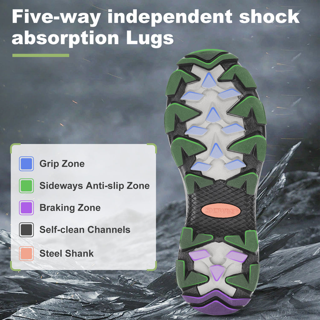 Showave Men's Rubber Boots Waterproof Rain Footwear Durable Short Hunting Boots for Mud Gardening Yard and Chore Working