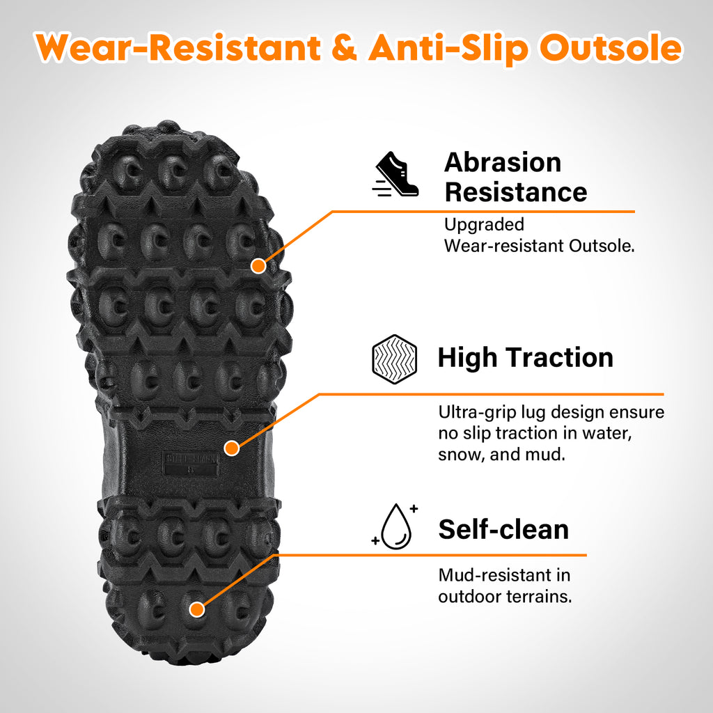 Showave Men's Waterproof Ankle Rain Boots
