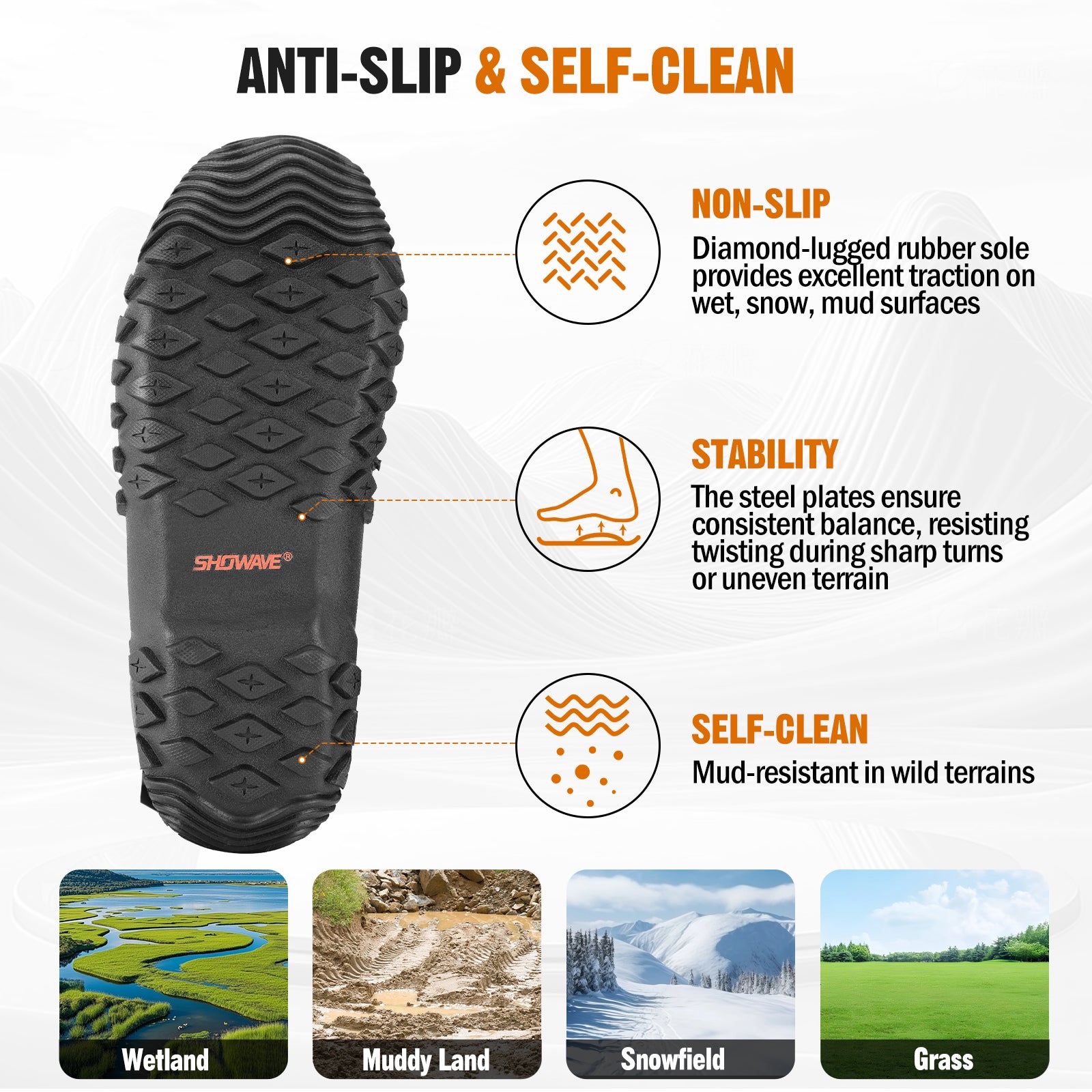 Showave Women's Tall Insulated Rubber Rain Boots - Waterproof Neoprene Mud Boot