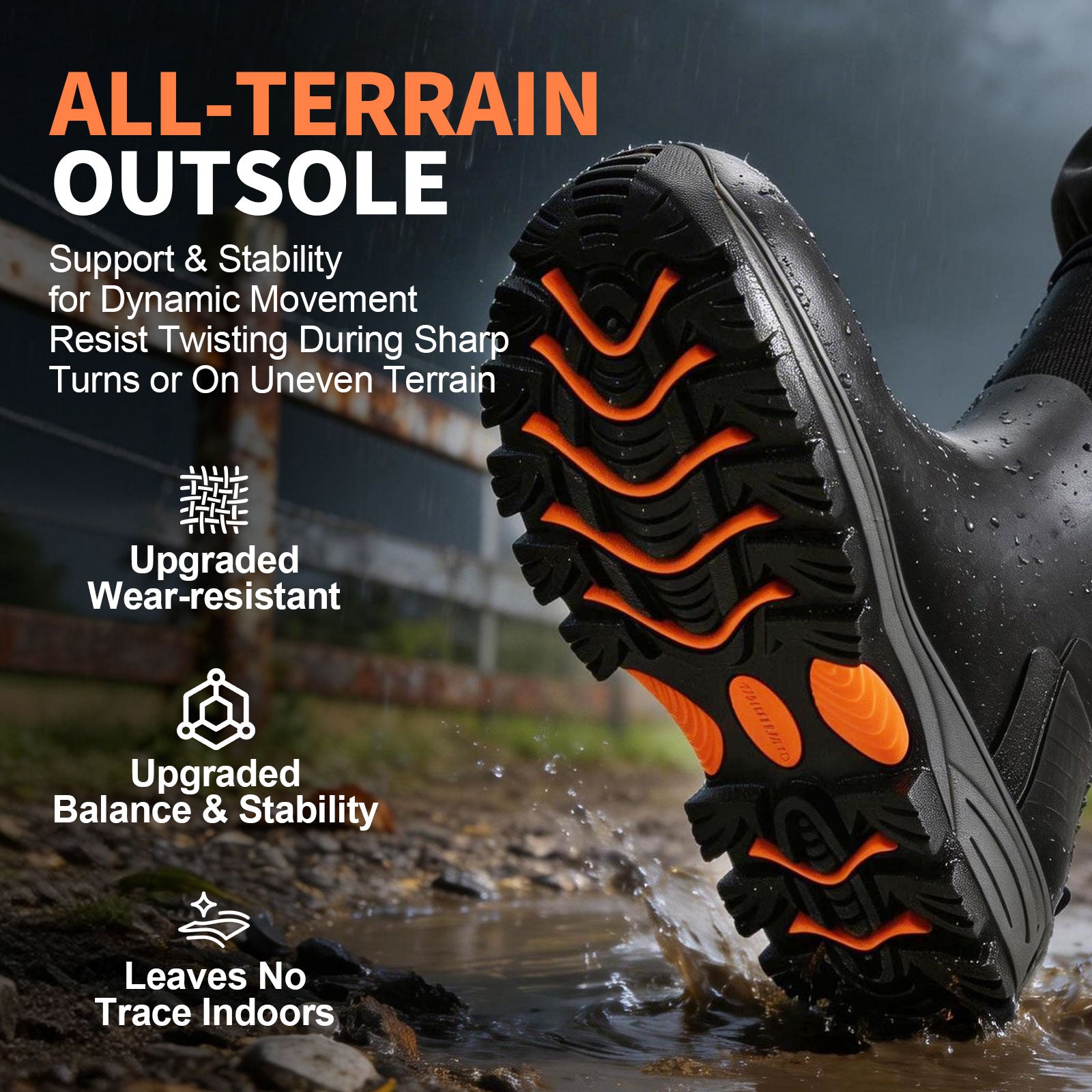 Showave Men's Rubber Hunting Boots Waterproof Rain Boots Insulated Neoprene Mud Boot Durable Arctic Outdoor Working Boot with Steel Shank