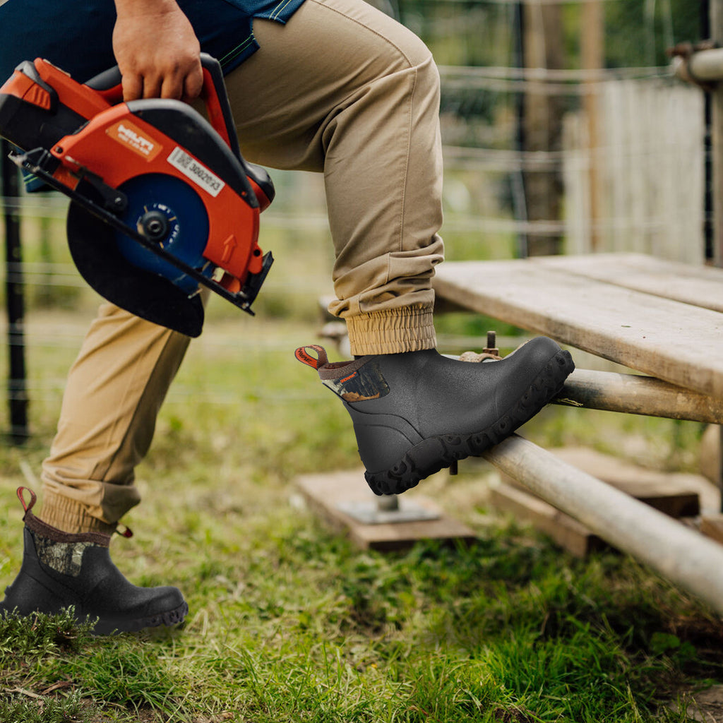 Showave Men's Waterproof Ankle Rain Boots