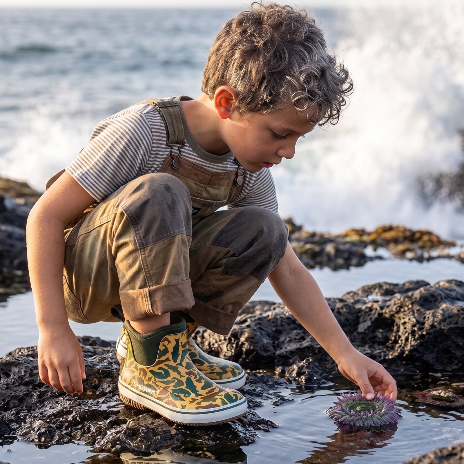 Showave Kid's Rain Boots - Lightweight Waterproof Mud Boots for Boys & Girls
