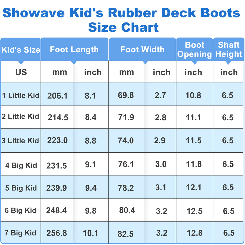 Showave Kids Ankle Rain Boots - Waterproof Lightweight Rubber Mud Booties for Boys & Girls
