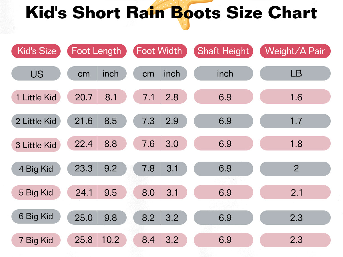 Showave Unisex-Child Ankle Rain Boots Kids Deck Boot Waterproof Lightweight Rubber Mud Booties for Boys Girls